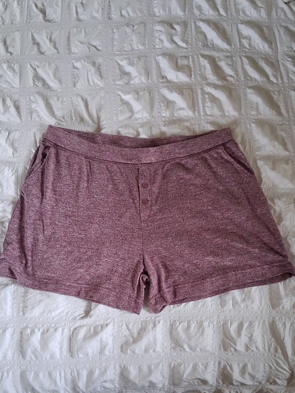 32 Degrees Cool Cozy Heathered Purple Lounge Shorts